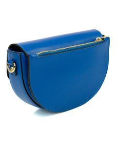 EVELYN Borsa a tracolla in vera pelle saffiano colore blu elettrico