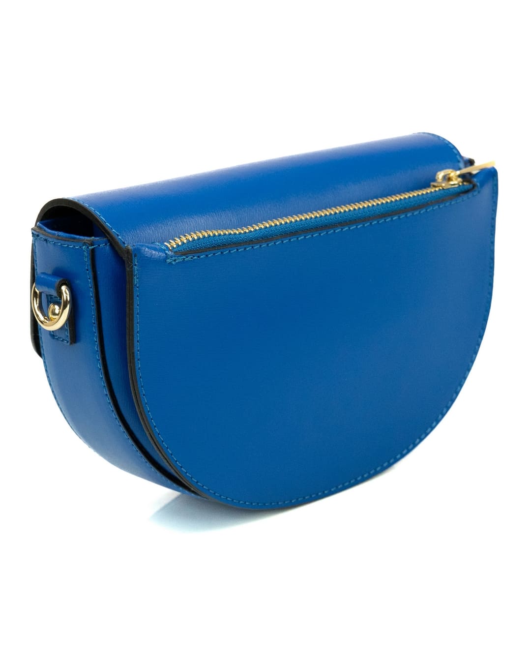 EVELYN Borsa a tracolla in vera pelle saffiano colore blu elettrico