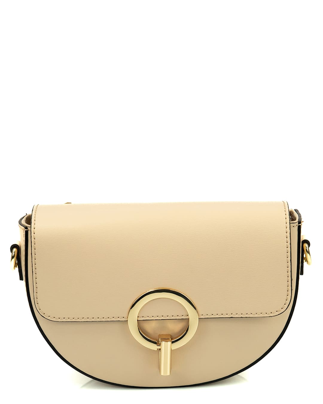 EVELYN Borsa a tracolla in vera pelle saffiano colore cipria