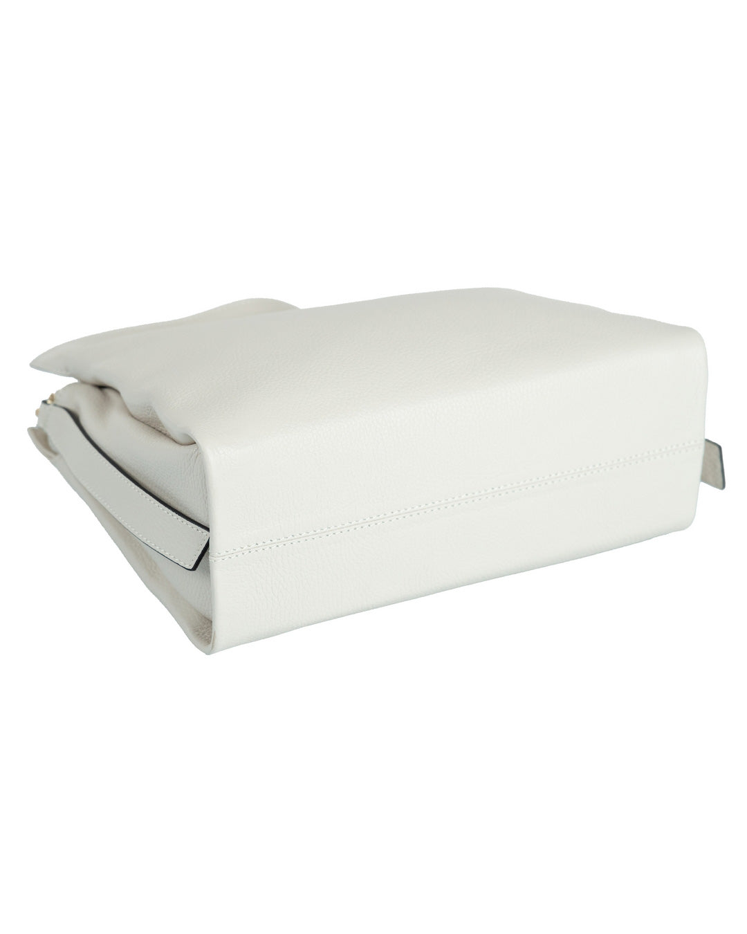AGATHA Borsa a spalla in vera pelle martellata colore beige con manico intrecciato e tracolla rimovibile