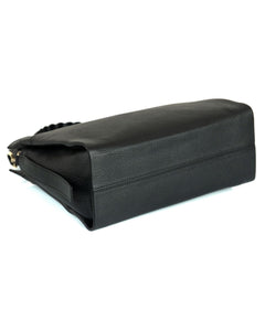 AGATHA Borsa a spalla in vera pelle martellata colore nero con manico intrecciato e tracolla