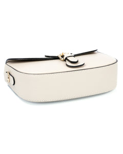CHARLOTTE Borsa a spalla in vera pelle martellata beige con tracolla
