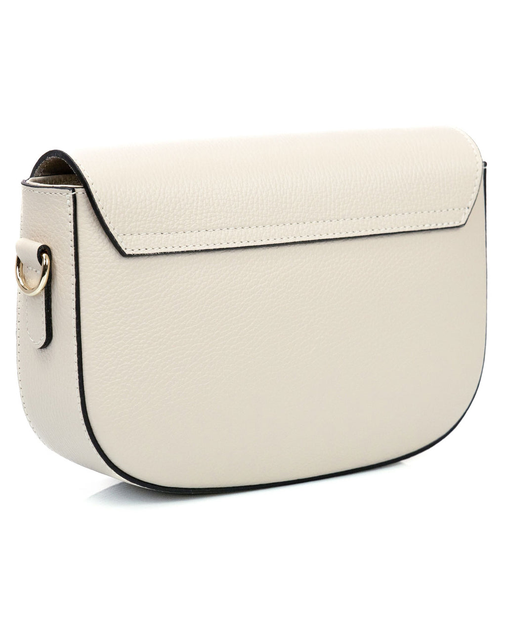 CHARLOTTE Borsa a spalla in vera pelle martellata beige con tracolla