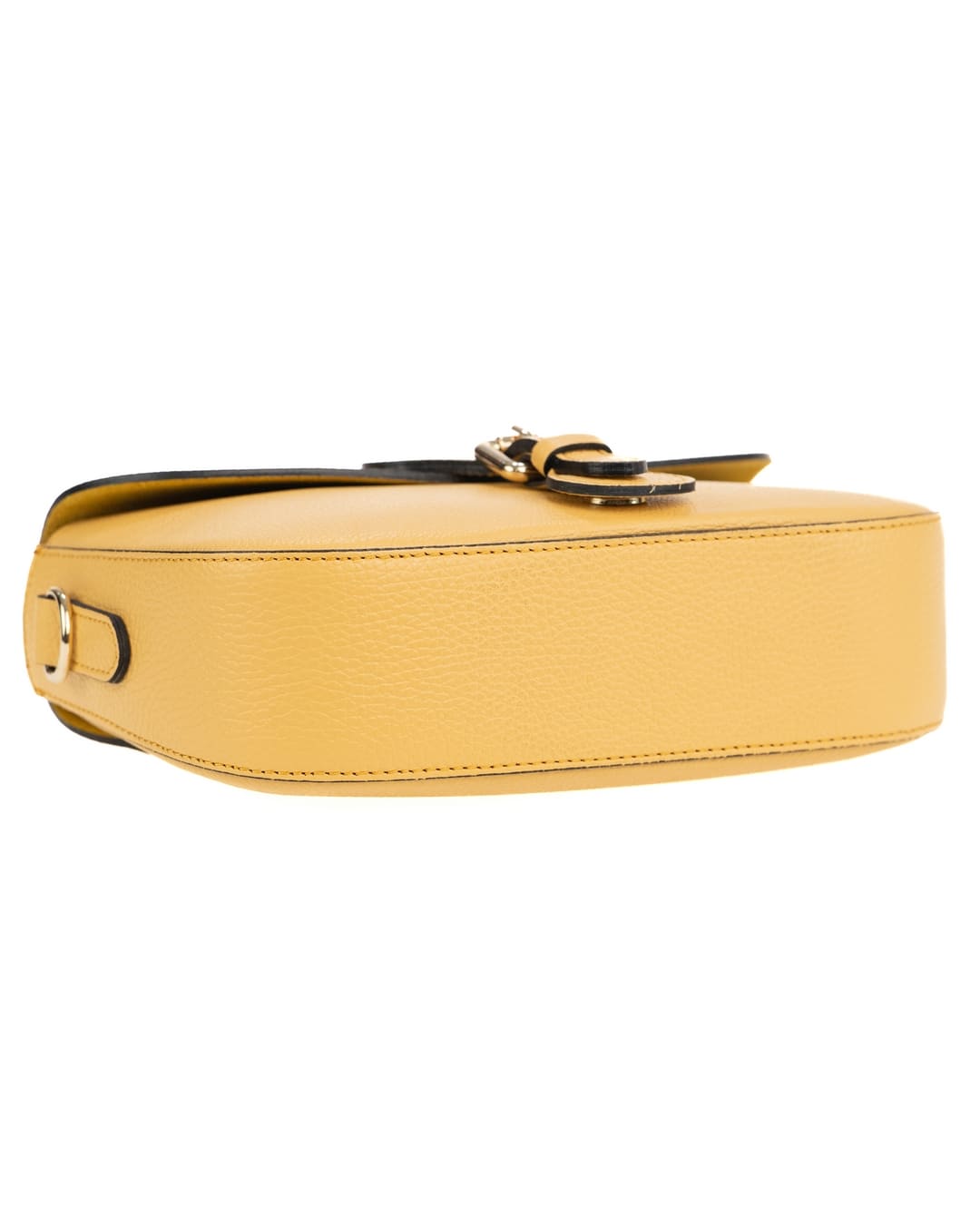 CHARLOTTE Borsa a spalla in vera pelle martellata giallo con tracolla