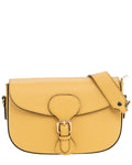 CHARLOTTE Borsa a spalla in vera pelle martellata giallo con tracolla