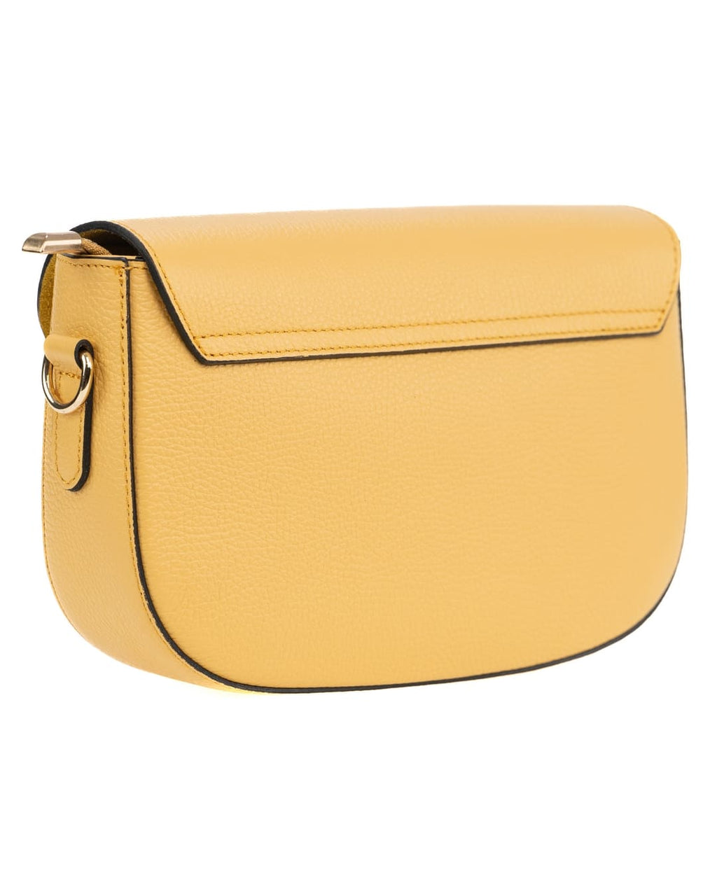 CHARLOTTE Borsa a spalla in vera pelle martellata giallo con tracolla