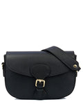 CHARLOTTE Borsa a spalla in vera pelle martellata nero con tracolla