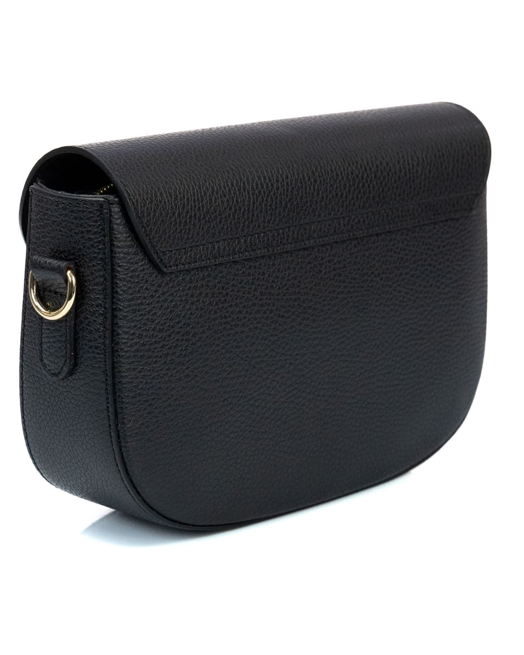 CHARLOTTE Borsa a spalla in vera pelle martellata nero con tracolla
