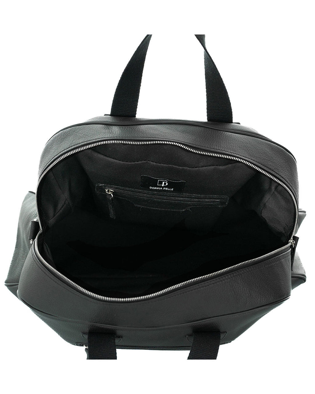 BERLINO Borsone in vera pelle nero