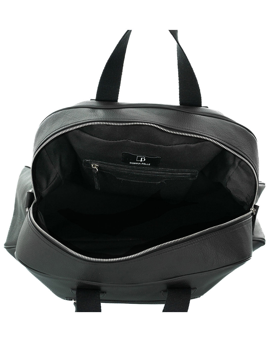 BERLINO Borsone in vera pelle nero