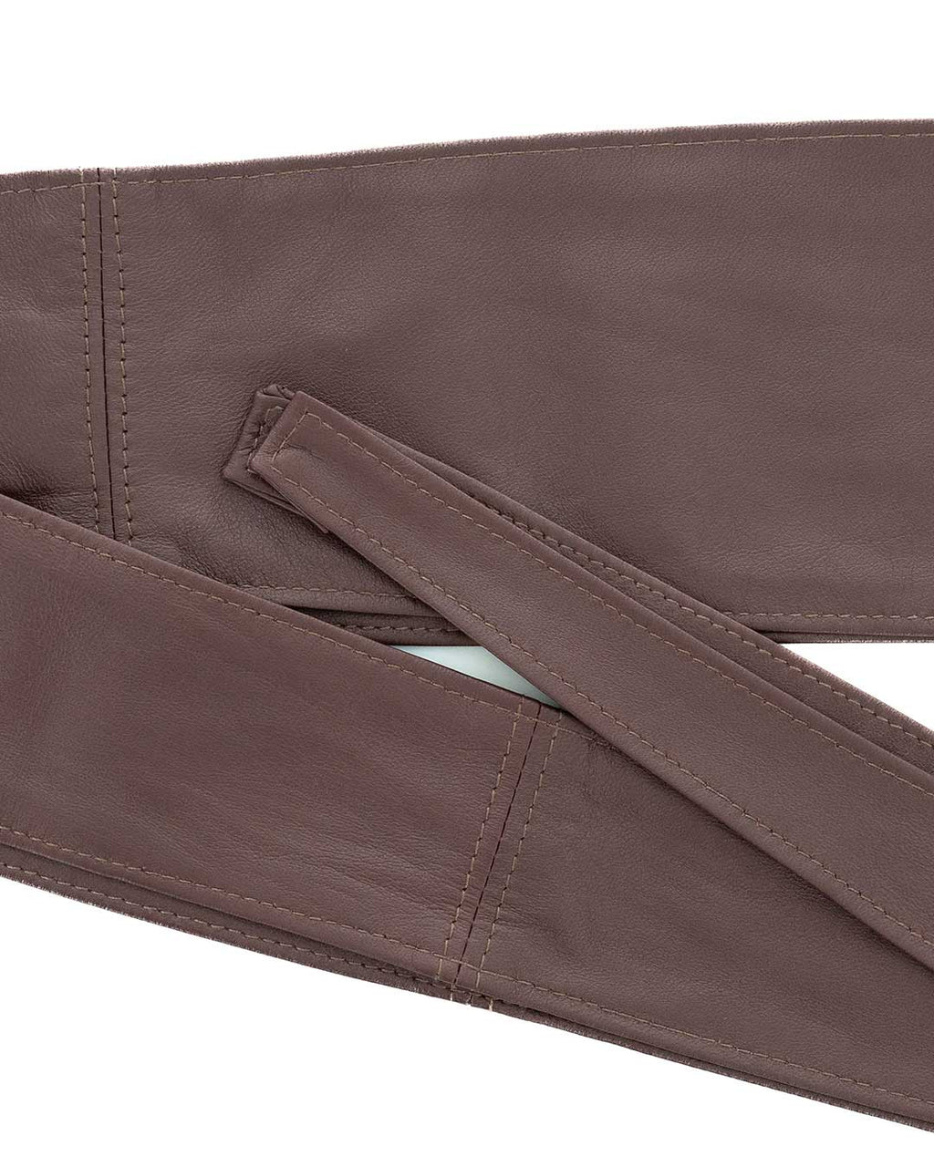 GEMINI Cintura Obi Fusciacca da donna in vera pelle bordeaux