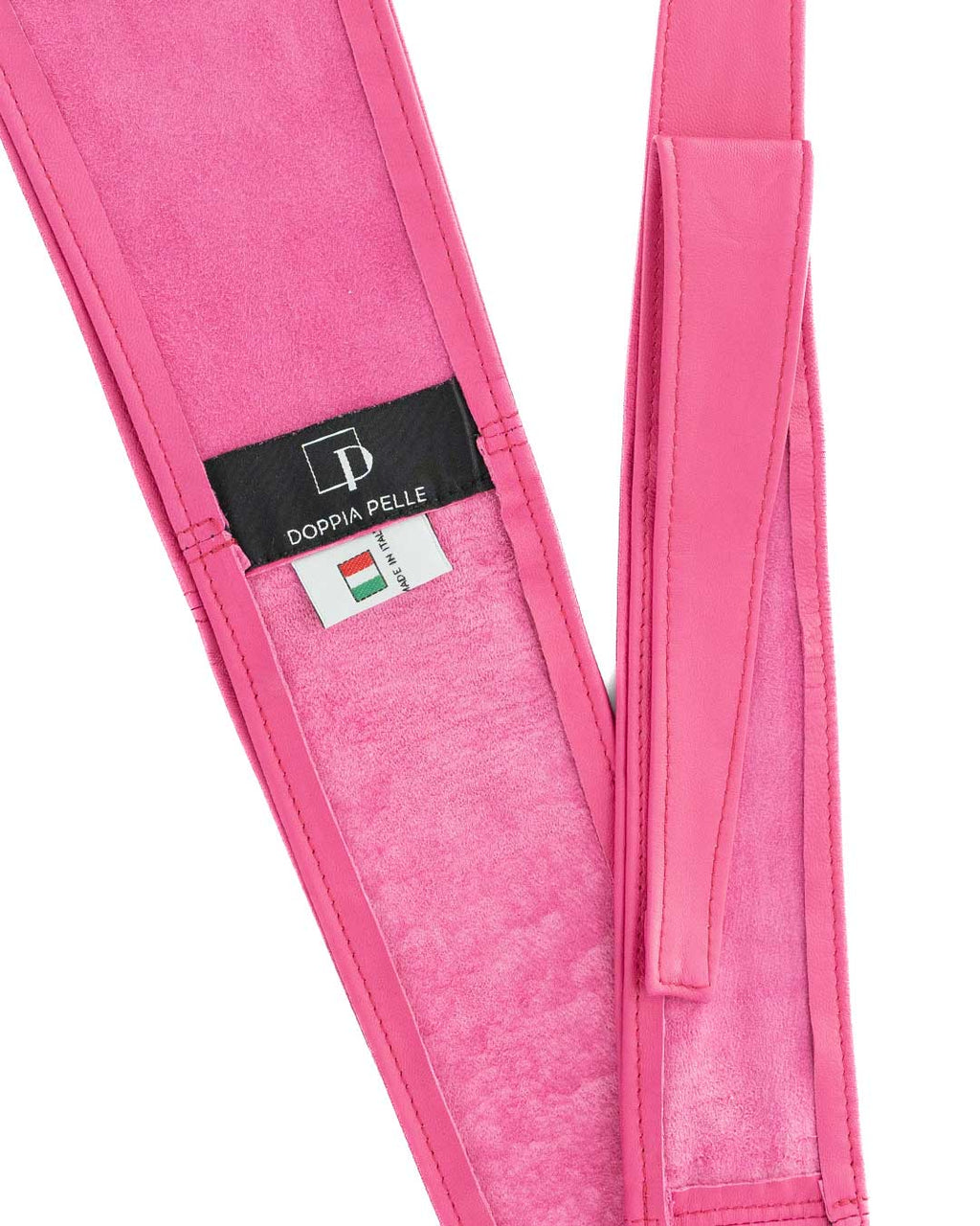 GEMINI Cintura Obi Fusciacca da donna in vera pelle fucsia
