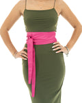 Cintura Obi Fusciacca da donna in vera pelle fucsia