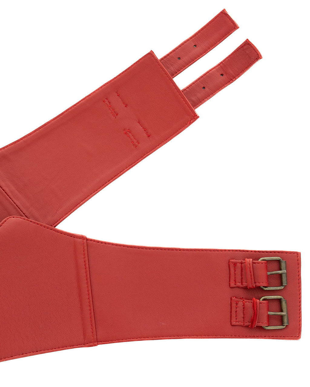 ARIES Cintura Corsetto da donna in vera pelle rosso