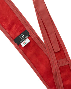 GEMINI Cintura Obi Fusciacca da donna in vera pelle rossa