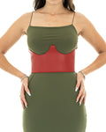 ARIES Cintura Corsetto da donna in vera pelle rosso