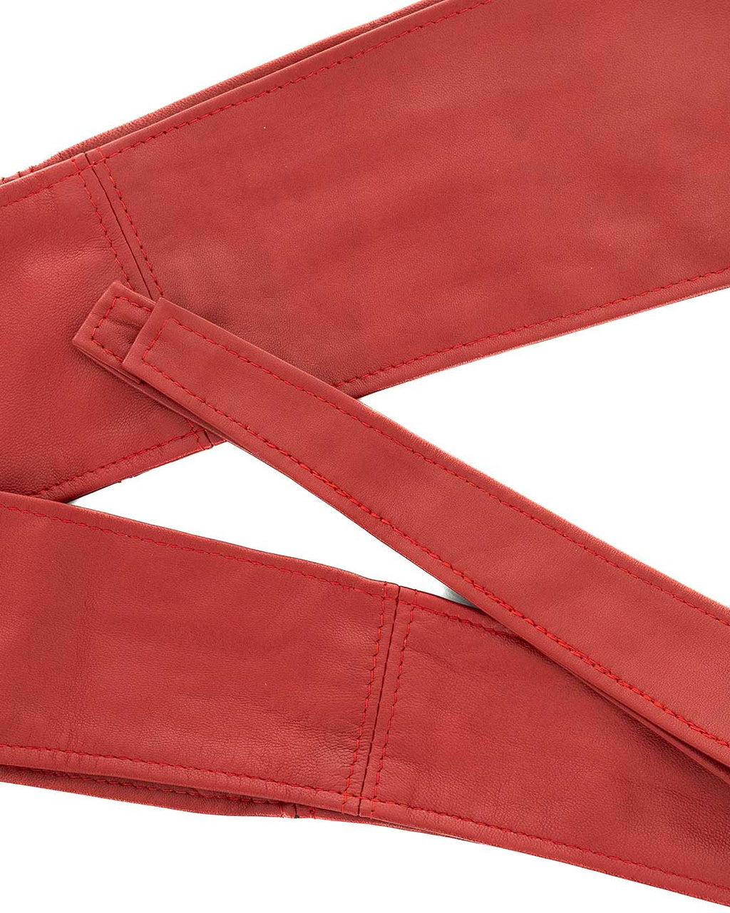 GEMINI Cintura Obi Fusciacca da donna in vera pelle rossa