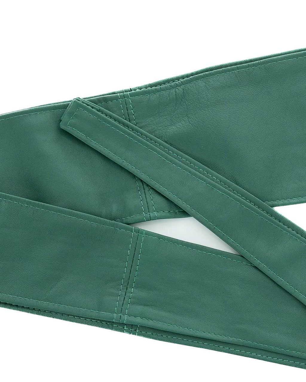 GEMINI Cintura Obi Fusciacca da donna in vera pelle verde