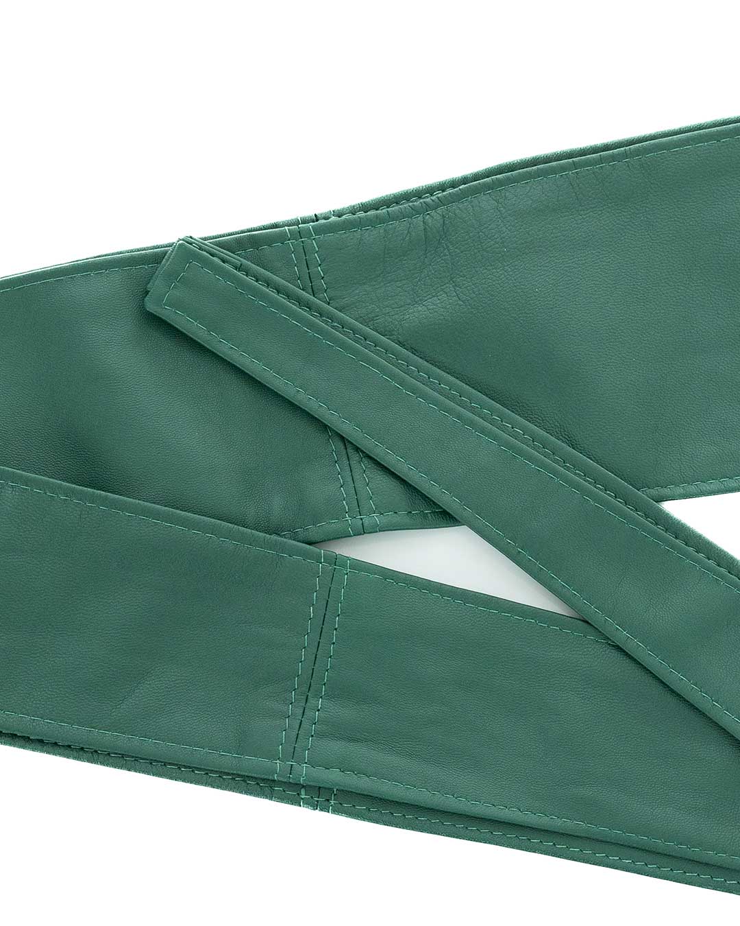 GEMINI Cintura Obi Fusciacca da donna in vera pelle verde