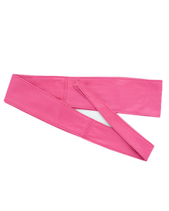 GEMINI Cintura Obi Fusciacca da donna in vera pelle fucsia