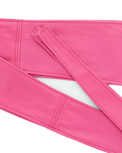 GEMINI Cintura Obi Fusciacca da donna in vera pelle fucsia