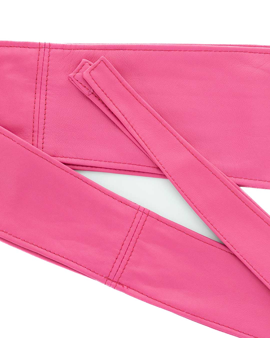 GEMINI Cintura Obi Fusciacca da donna in vera pelle fucsia