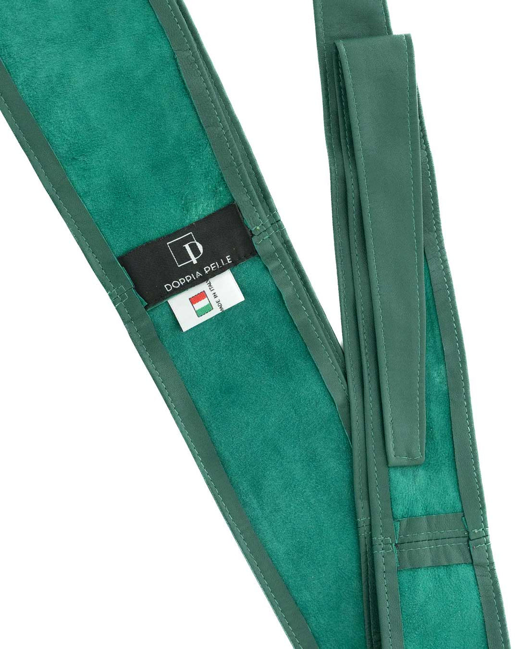 GEMINI Cintura Obi Fusciacca da donna in vera pelle verde