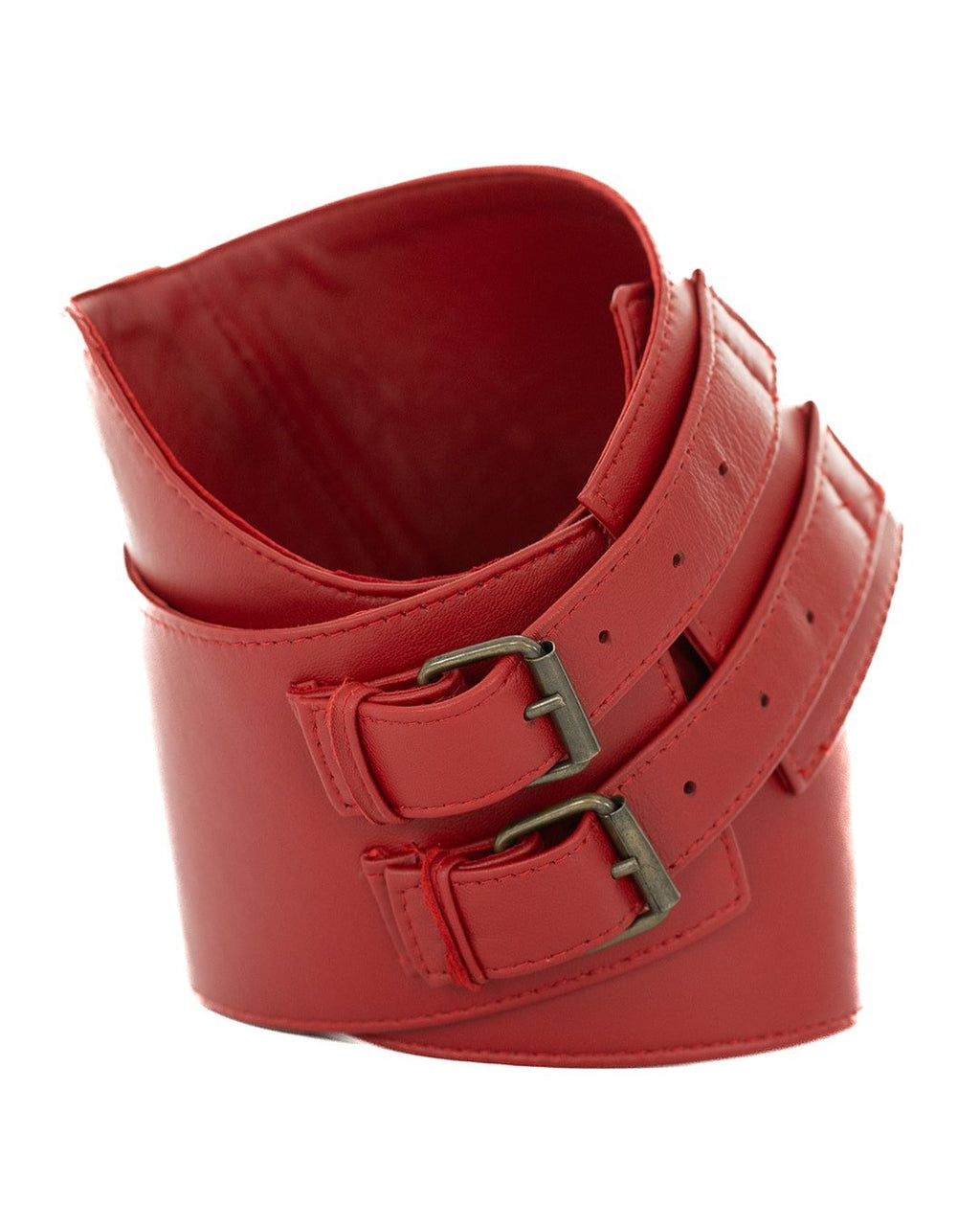 ARIES Cintura Corsetto da donna in vera pelle rosso