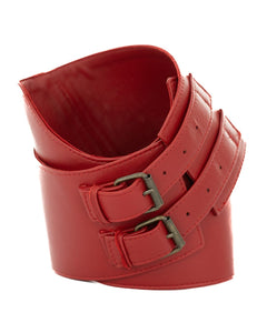 ARIES Cintura Corsetto da donna in vera pelle rosso