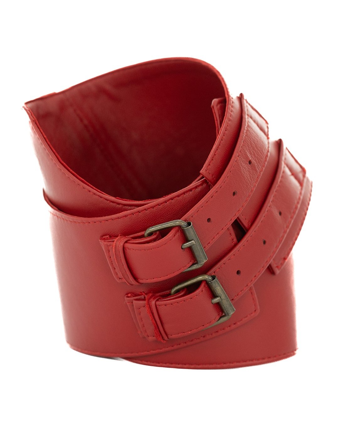 ARIES Cintura Corsetto da donna in vera pelle rosso