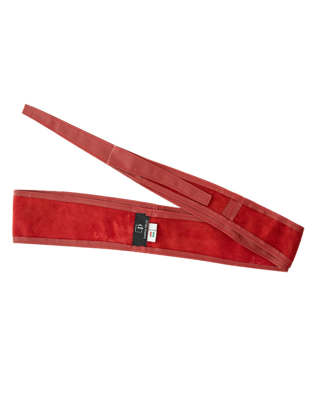GEMINI Cintura Obi Fusciacca da donna in vera pelle rossa