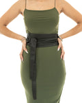 Cintura Obi Fusciacca da Donna in Vera Pelle Marrone