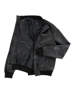 OLIVER Bomber con bottoni da uomo in vera pelle nero