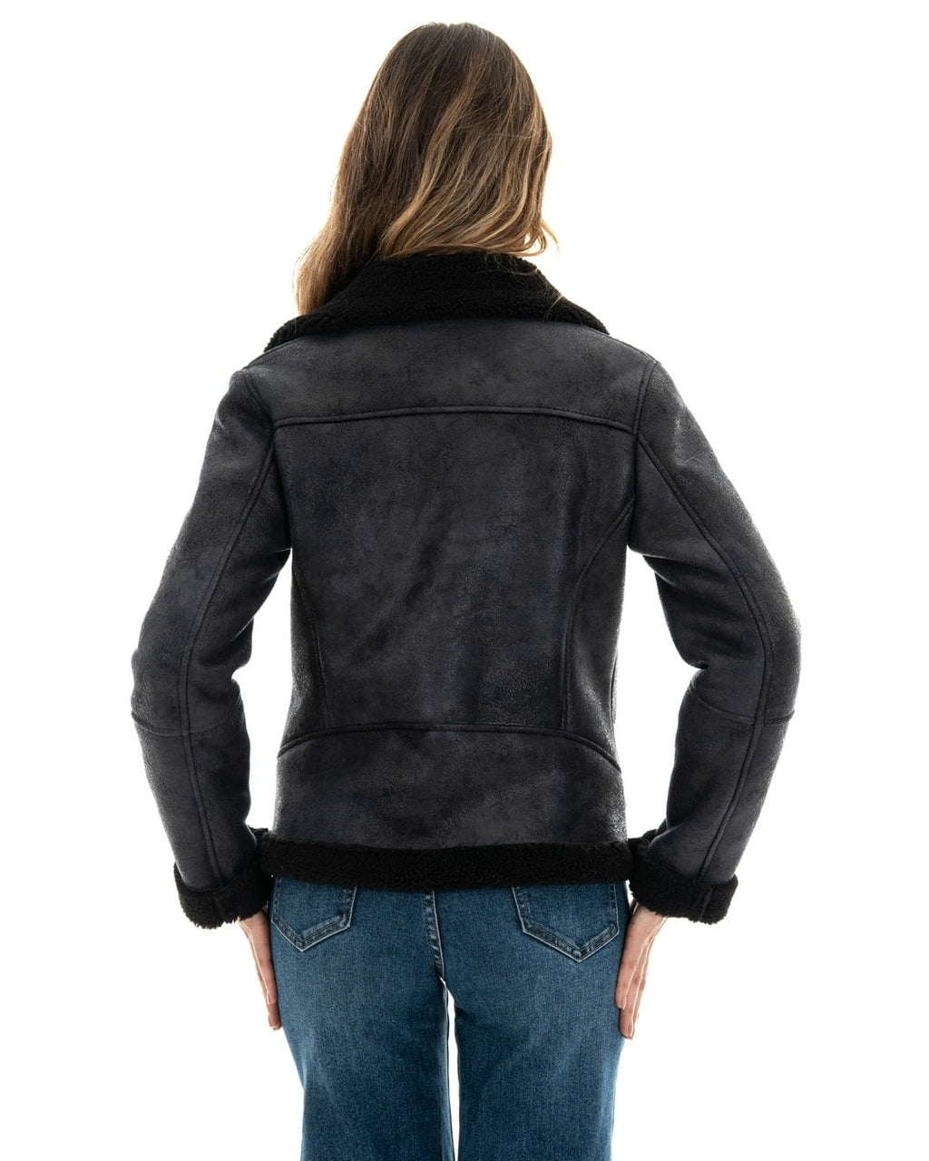 ALICE Chiodo da donna nero Shearling Style