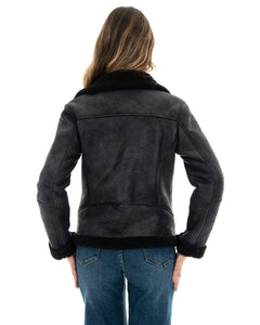 ALICE Chiodo da donna nero Shearling Style