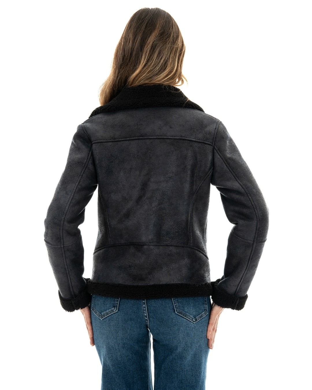 ALICE Chiodo da donna nero Shearling Style