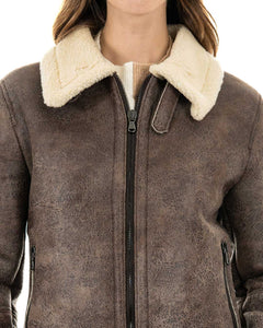 KATE Bomber da donna marrone Shearling Style