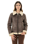 Bomber da donna marrone Shearling Style