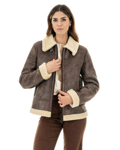 KATE Bomber da donna marrone Shearling Style