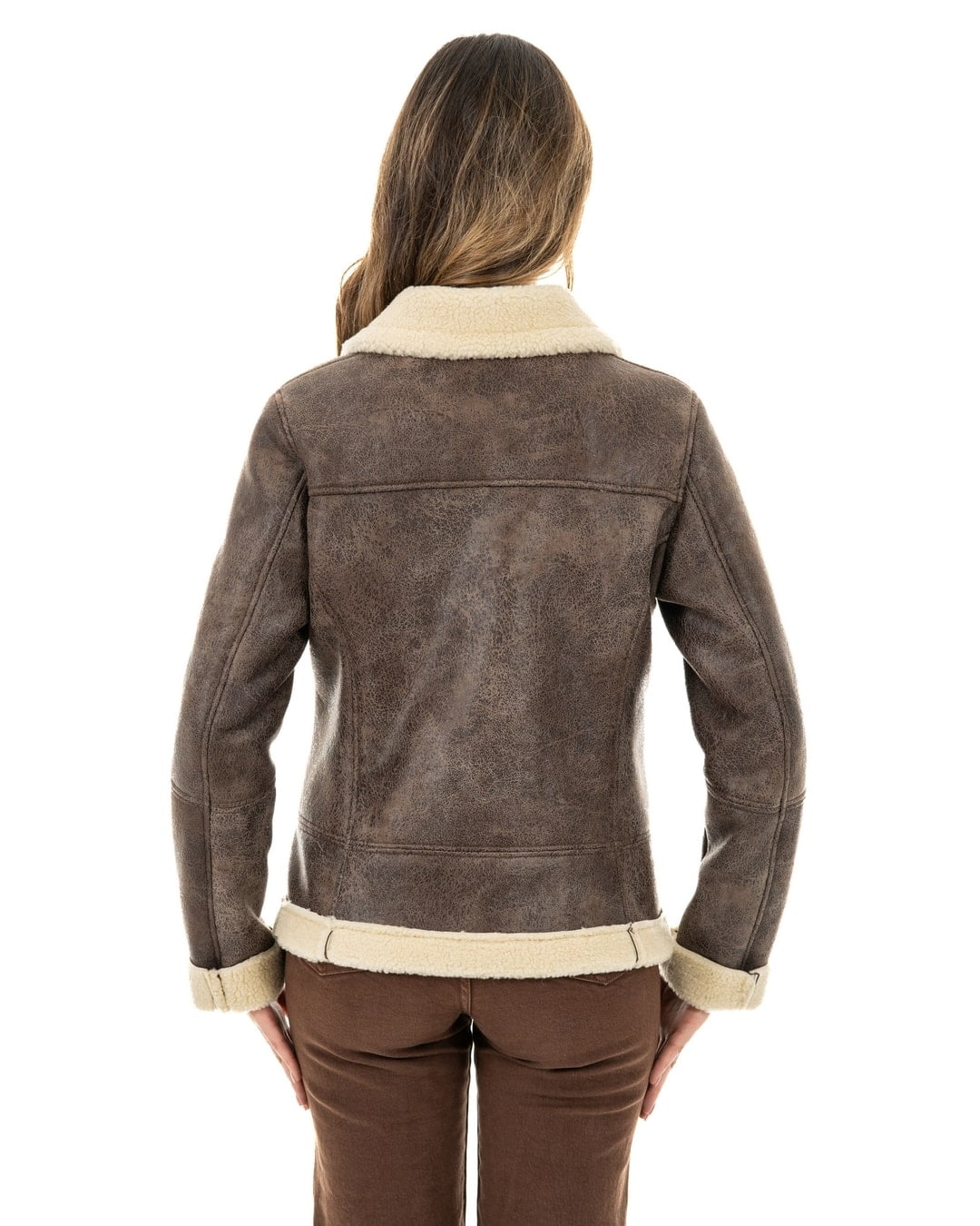 KATE Bomber da donna marrone Shearling Style