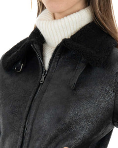 KATE Bomber da donna nero Shearling Style
