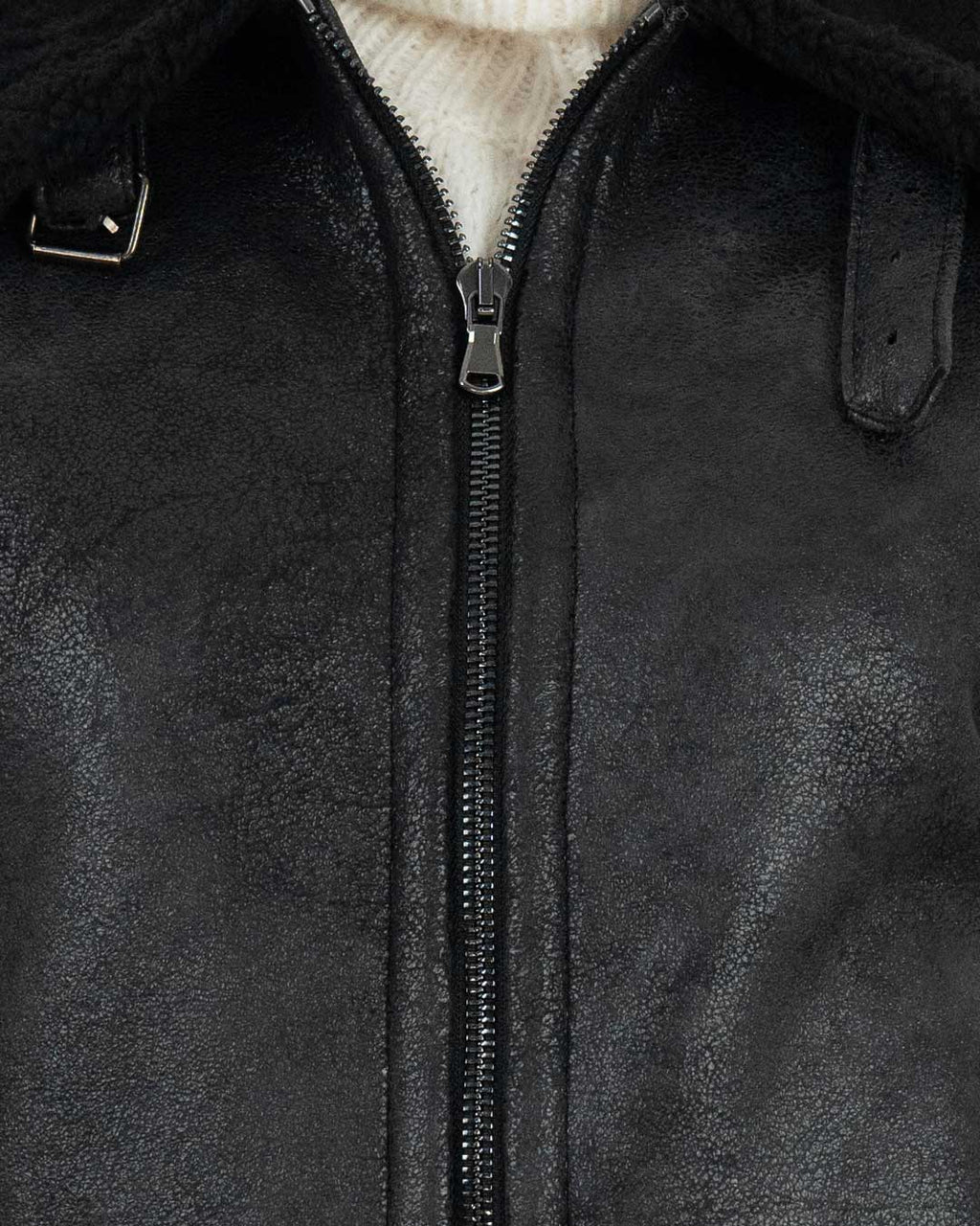 KATE Bomber da donna nero Shearling Style