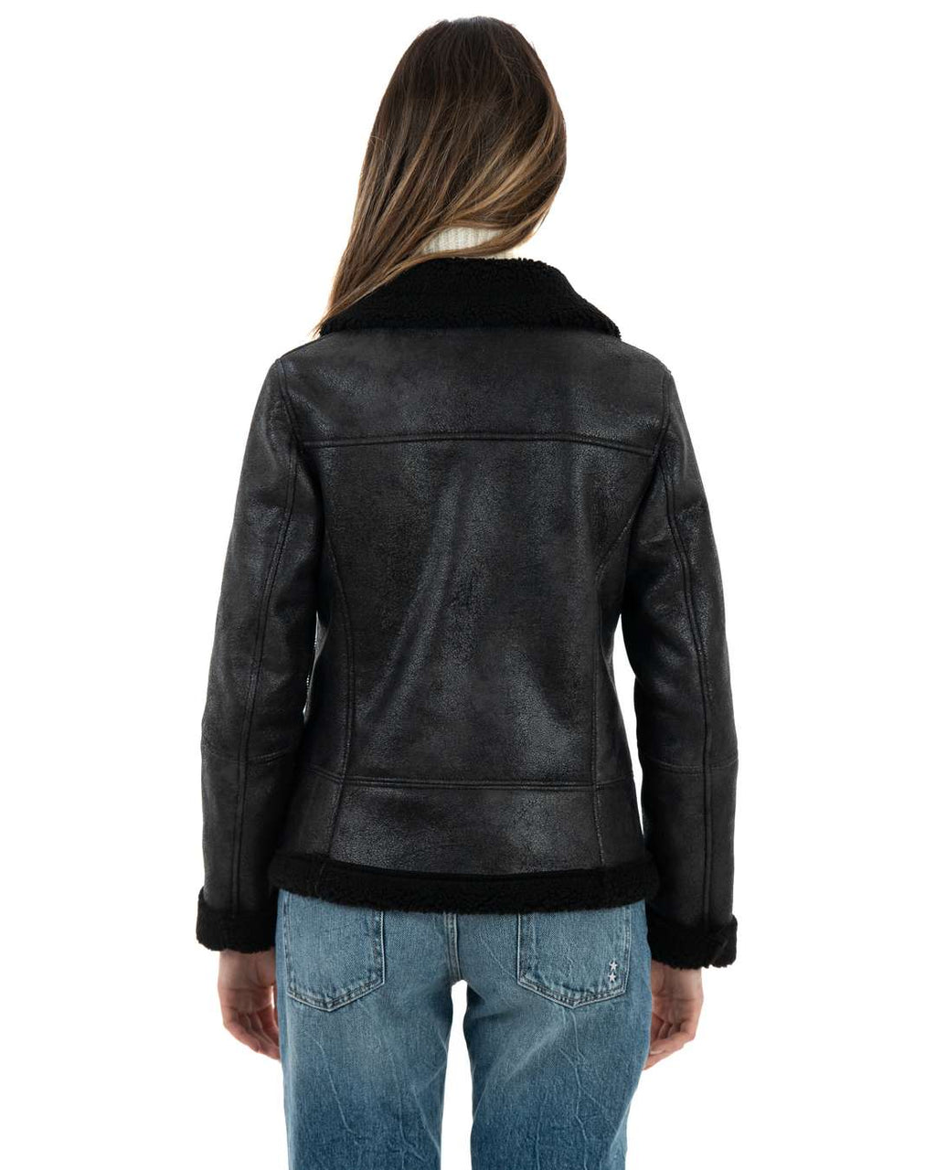 KATE Bomber da donna nero Shearling Style