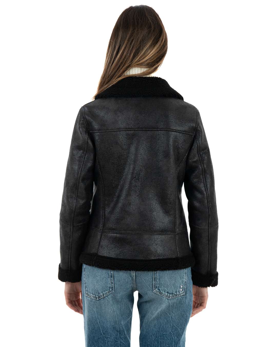 KATE Bomber da donna nero Shearling Style