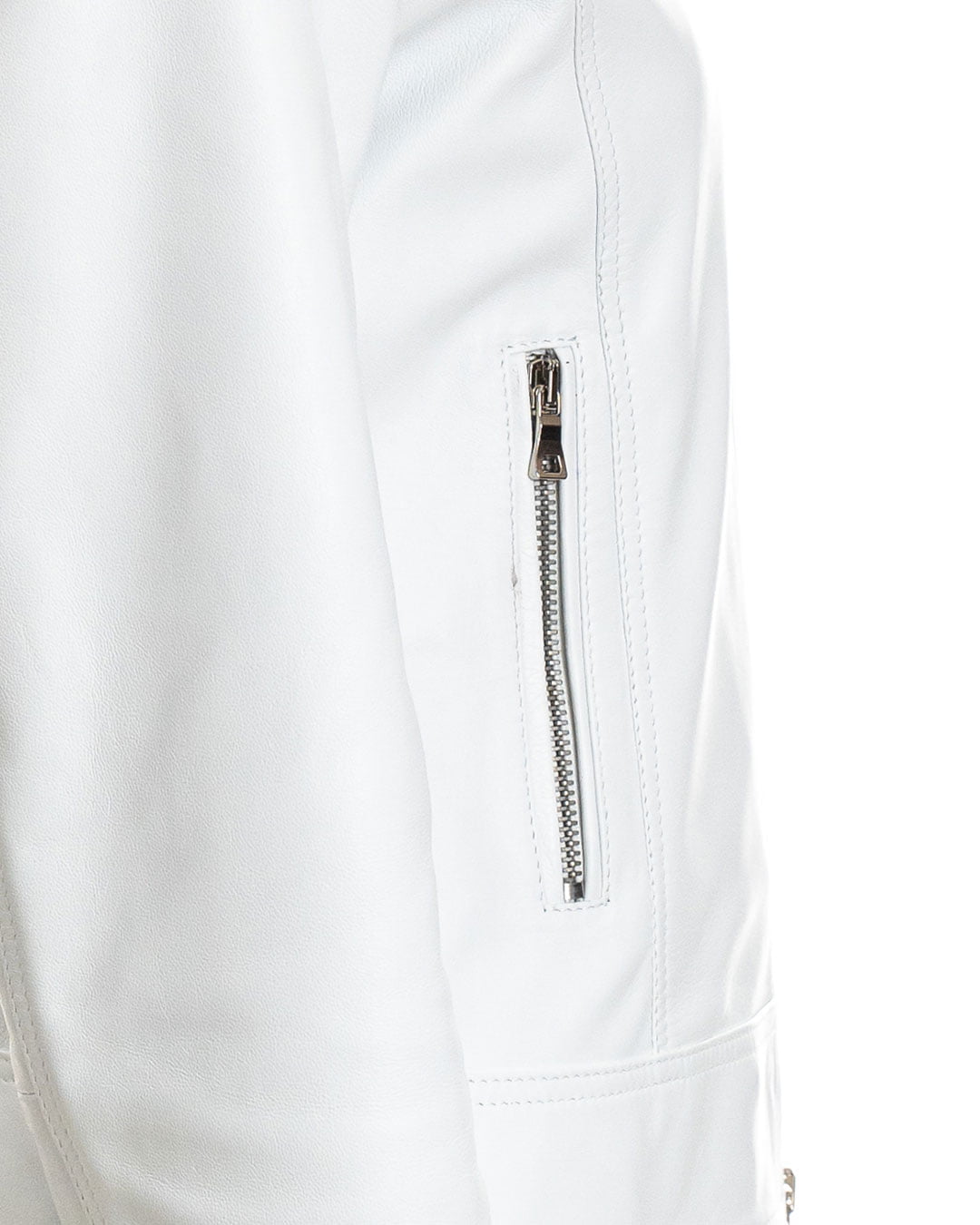 ALBA Giacca Biker da donna in vera pelle bianco
