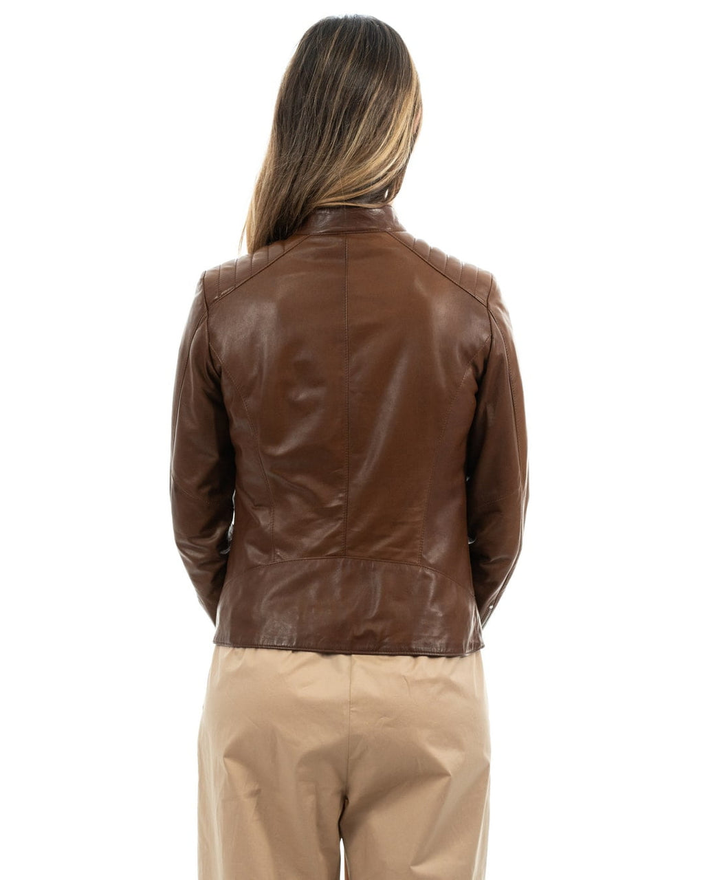 ILARY Giacca Biker da donna in vera pelle cuoio