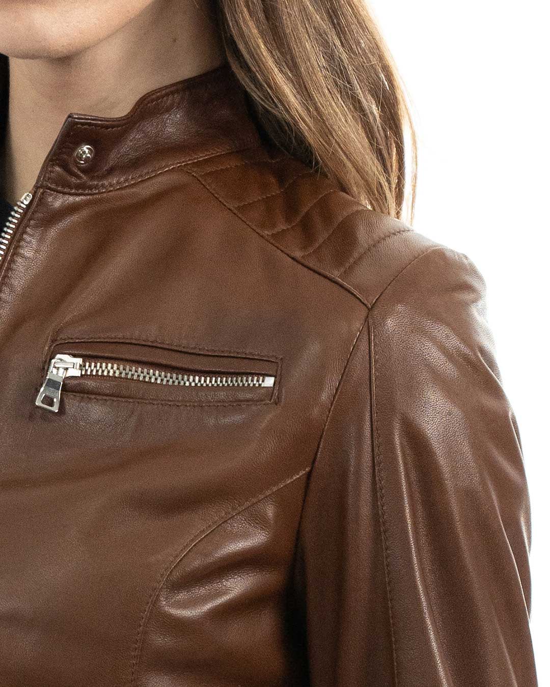 ILARY Giacca Biker da donna in vera pelle cuoio