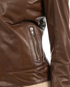 ILARY Giacca Biker da donna in vera pelle cuoio