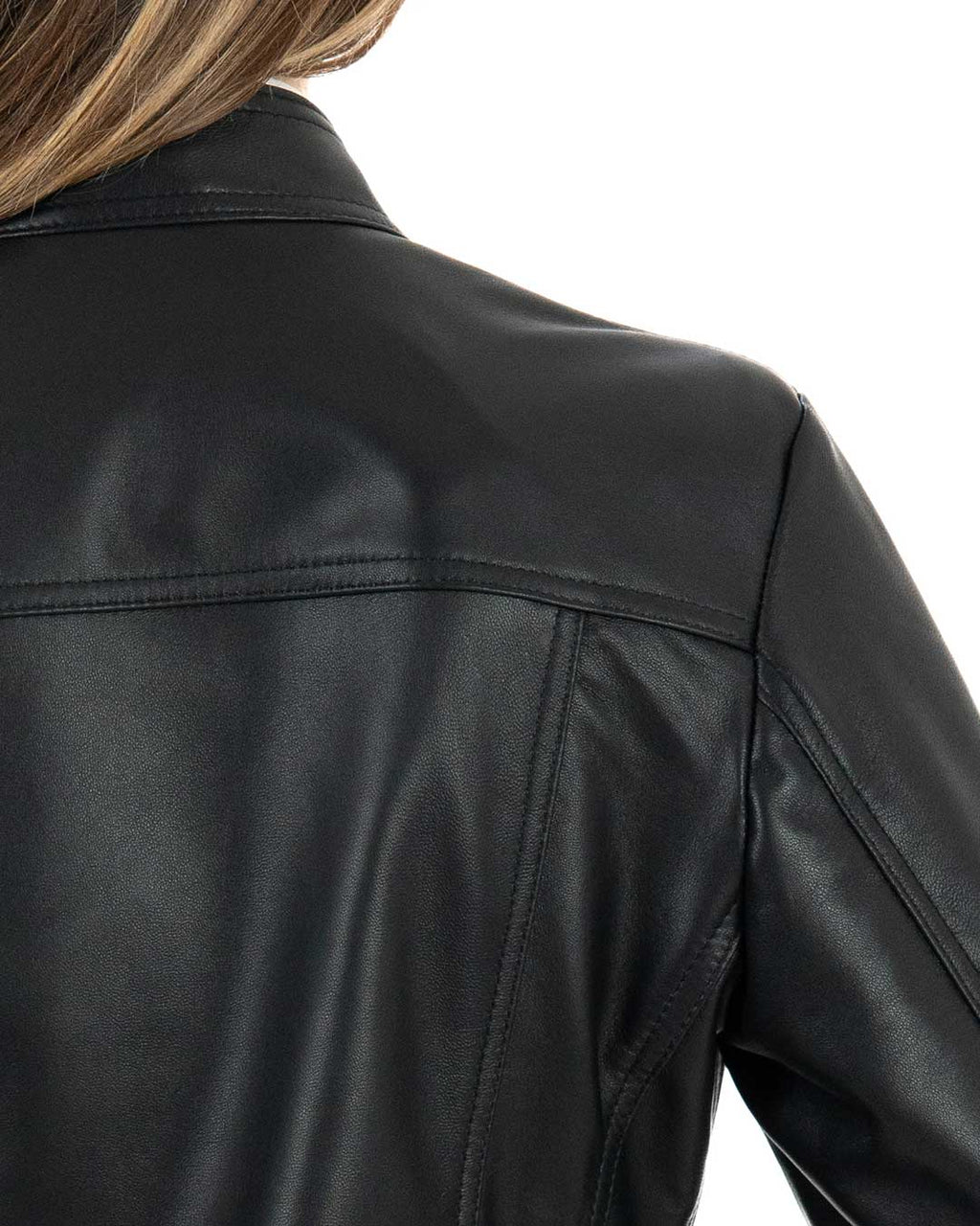 IOLE Giacca Biker da donna in vera pelle nero