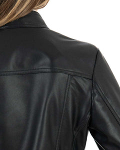 IOLE Giacca Biker da donna in vera pelle nero